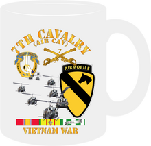 Load image into Gallery viewer, Army - 7th Cavalry (Air Cav) - 1st Cav Division with Service Ribbons - Mug