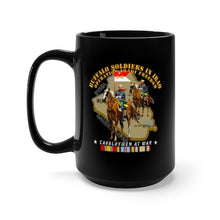 Load image into Gallery viewer, Black Mug 15oz - Army - Buffalo Soldiers in Iraq - OIF - Cavalrymen at War w IRAQ SVC - NO VET