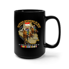 Load image into Gallery viewer, Black Mug 15oz - Army - Buffalo Soldiers in Iraq - OIF - Cavalrymen at War w IRAQ SVC - NO VET