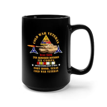 Load image into Gallery viewer, Black Mug 15oz - Army - Cold War Vet - 2nd Armored Division - Ft Hood, TX - M1A1 Firing w COLD SVC