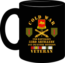 Load image into Gallery viewer, Army - Cold War Veteran, 2nd Battalion, 33rd Artillery, 1st Infantry Division, Shoulder Sleeve Insignia - Mug