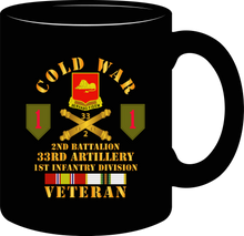 Load image into Gallery viewer, Army - Cold War Veteran, 2nd Battalion, 33rd Artillery, 1st Infantry Division, Shoulder Sleeve Insignia - Mug