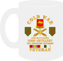 Load image into Gallery viewer, Army - Cold War Veteran, 2nd Battalion, 33rd Artillery, 1st Infantry Division, Shoulder Sleeve Insignia - Mug