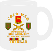 Load image into Gallery viewer, Army - Cold War Veteran, 2nd Battalion, 33rd Artillery, 1st Infantry Division, Shoulder Sleeve Insignia - Mug