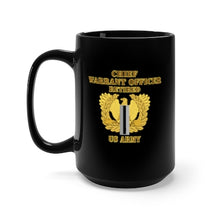 Load image into Gallery viewer, Black Mug 15oz - Army - Emblem - Warrant Officer 5 - CW5 w Eagle - US Army - Retired - Flat X 300 - Hat
