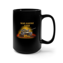 Load image into Gallery viewer, Black Coffee Mug 15oz - Army - Main Battle Tank - M60A1 w Fire- Right Face X 300