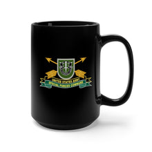 Load image into Gallery viewer, Black Coffee Mug 15oz - Army - US Army Special Forces Command - Flash w Br - Ribbon X 300