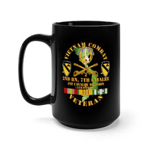 Load image into Gallery viewer, Black Mug 15oz - Army - Vietnam Combat Cavalry Vet w 2nd Bn 7th Cav DUI - 1st Cav Div X 300