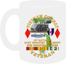 Load image into Gallery viewer, Army - Vietnam Combat Veteran - 1st Battalion 61st Infantry - 5th Infantry Division with Armoured Personnel Carrier - Mug