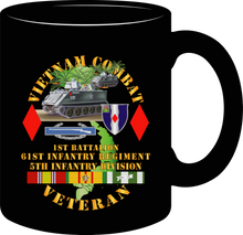 Load image into Gallery viewer, Army - Vietnam Combat Veteran - 1st Battalion 61st Infantry - 5th Infantry Division with Armoured Personnel Carrier - Mug
