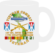 Load image into Gallery viewer, Army - Vietnam Combat Veteran with Combat Infantryman Badge (CIB), 1st Battalion, 20th Infantry, 11th Infantry Brigade Patch - Mug