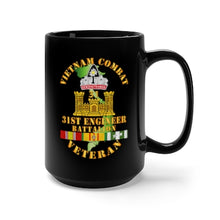 Load image into Gallery viewer, Black Mug 15oz - Army - Vietnam Combat Veteran w 31st Engineer Bn w VN SVC