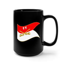 Load image into Gallery viewer, Black Mug 15oz - Army - 11th Armored Cavalry Regiment Guidon Waving X 300