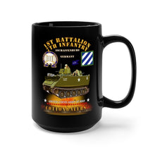 Load image into Gallery viewer, Black Mug 15oz - Army - 1st Bn 7th Infantry - Aschaffenburg FRG - M113 APC - CottonBalers X 300