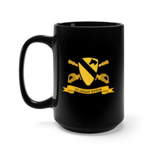 Load image into Gallery viewer, Black Mug 15oz - Army - 1st Cavalry Division - SSI wo White Border w Br - Ribbon