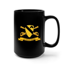 Load image into Gallery viewer, Black Mug 15oz - Army - 1st Cavalry Division - SSI wo White Border w Br - Ribbon