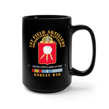 Load image into Gallery viewer, Black Mug 15oz - Army - 1st Field Artillery Observation Battalion - Korean War w KOR SVC X 300