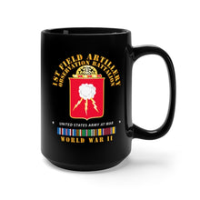 Load image into Gallery viewer, Black Mug 15oz - Army - 1st Field Artillery Observation Battalion - WWII w EUR SVC X 300