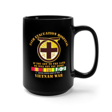Load image into Gallery viewer, Black Mug 15oz - Army - 24th Evacuation Hospital - Get to 24th - w Vietnam SVC