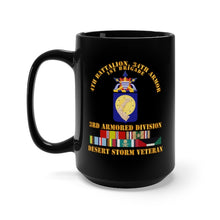 Load image into Gallery viewer, Black Mug 15oz - Army - 4th Bn, 34th Armor - 3rd Armored Div - Desert Storm Veteran