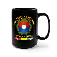 Load image into Gallery viewer, Black Mug 15oz - Army - 9th Infantry Div - Viet Vet - Old Reliables w SVC Ribbons