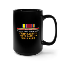 Load image into Gallery viewer, Black Mug 15oz - Army - Camp McKall, NC w SVC WWII w Streamer X 300