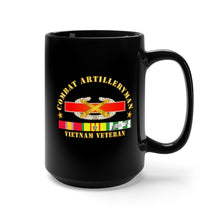 Load image into Gallery viewer, Black Mug 15oz - Army - Combat Artilleryman Badge - Vietnam Vet w VN SVC