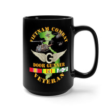 Load image into Gallery viewer, Black Mug 15oz - Army - Vietnam Combat AVN Vet Door Gunner - Air Assault w SVC