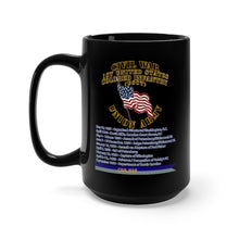 Load image into Gallery viewer, Black Mug 15oz - Civil War - 1st United States Colored Infantry (USCT) - USA w Streamer Civil War X 300