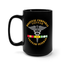 Load image into Gallery viewer, Black Mug 15oz - Navy - Hospital Corpsman w VN SVC Ribbons wo Grad wo DS