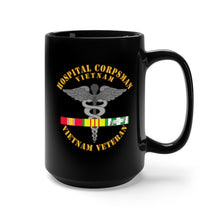 Load image into Gallery viewer, Black Mug 15oz - Navy - Hospital Corpsman w VN SVC Ribbons wo Grad wo DS