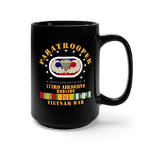 Load image into Gallery viewer, Black Mug 15oz - SOF - 173rd Airborne Bde Oval w Paratrooper w VN SVC