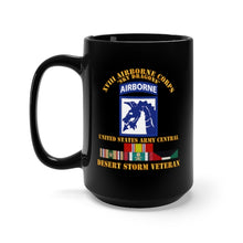 Load image into Gallery viewer, Black Mug 15oz - XVIII Airborne Corps - US Army Central - Desert Storm Veteran