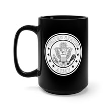 Load image into Gallery viewer, Black Coffee Mug 15oz - Emblem - United States Army - BLK Stars - BW X 300