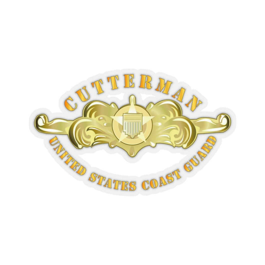 Kiss-Cut Stickers - USCG - Cutterman Badge - Officer - Gold