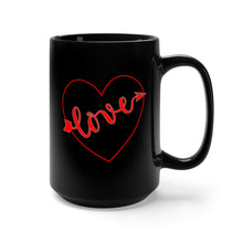 Load image into Gallery viewer, Black Mug 15oz - Love Heart - VALENTINE