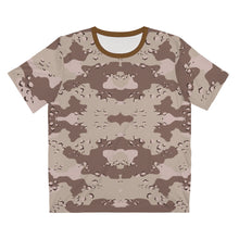 Load image into Gallery viewer, Unisex AOP Cut & Sew T-Shirt - Military Chocolate Chip Desert Camouflage Shirt