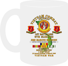 Load image into Gallery viewer, United States Marine Corps - 1st Battalion 9th Marines - 3rd Marine Division - Operation Dewey Canyon with Vietnam Service Ribbons - Mug