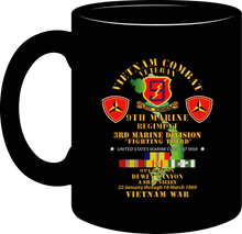 Load image into Gallery viewer, United States Marines Corps - 9th Marine Regiment - 3rd Marine Division - Operation Dewey Canyon with Vietnam Service Ribbons - Mug