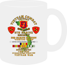Load image into Gallery viewer, United States Marines Corps - 9th Marine Regiment - 3rd Marine Division - Operation Dewey Canyon with Vietnam Service Ribbons - Mug