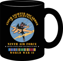 Load image into Gallery viewer, United States Army Air Forces - 430th Fighter Squadron - P38 Lightning - 9th Air Force - World War II with EUR Service Ribbons - Mug