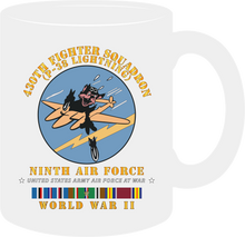 Load image into Gallery viewer, United States Army Air Forces - 430th Fighter Squadron - P38 Lightning - 9th Air Force - World War II with EUR Service Ribbons - Mug