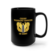 Load image into Gallery viewer, Black Mug 15oz - Army - Emblem - Warrant Officer 5 - CW5 w Eagle - US Army