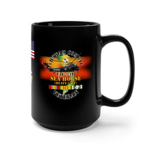Load image into Gallery viewer, Black Mug 15oz - USMC - Vietnam Combat Veteran - UH-34D Sea Horse with Vietnam Service Ribbon
