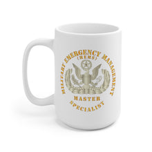 Load image into Gallery viewer, White Ceramic Mug 15oz - ARNG - Military Emergency Management Specialist - Master - Gold