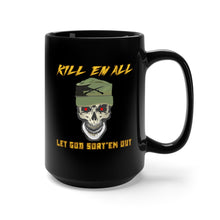 Load image into Gallery viewer, Black Mug 15oz - Army - Ranger Patrol Cap - Skull - Killem All - Let God Sortem Out X 300