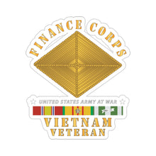 Load image into Gallery viewer, Kiss-Cut Stickers - Army - Finance Corps - Vietnam Vet w VN SVC X300