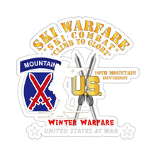 Load image into Gallery viewer, Kiss-Cut Stickers - Army - 10th Mountain Division - Ski Warfare - Ski Combat - Winter Warfare X 300