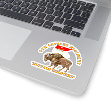 Load image into Gallery viewer, Kiss-Cut Stickers - Army - 9th Cavalry Regiment - Buffalo Soldiers w 9th Cav Guidon