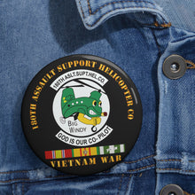 Load image into Gallery viewer, Custom Pin Buttons - Army - 180th ASHC w VN SVC
